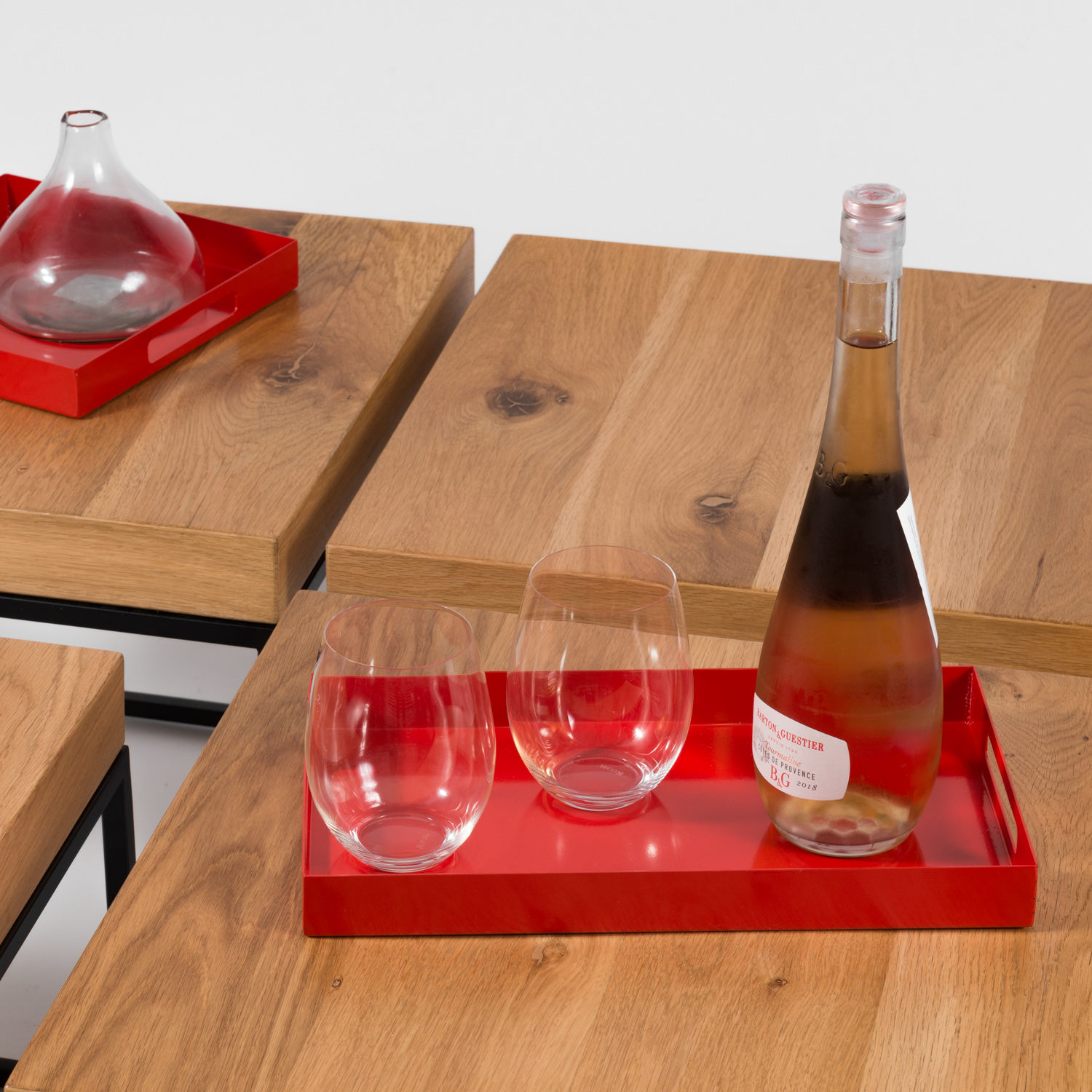 Rectangular metal tray