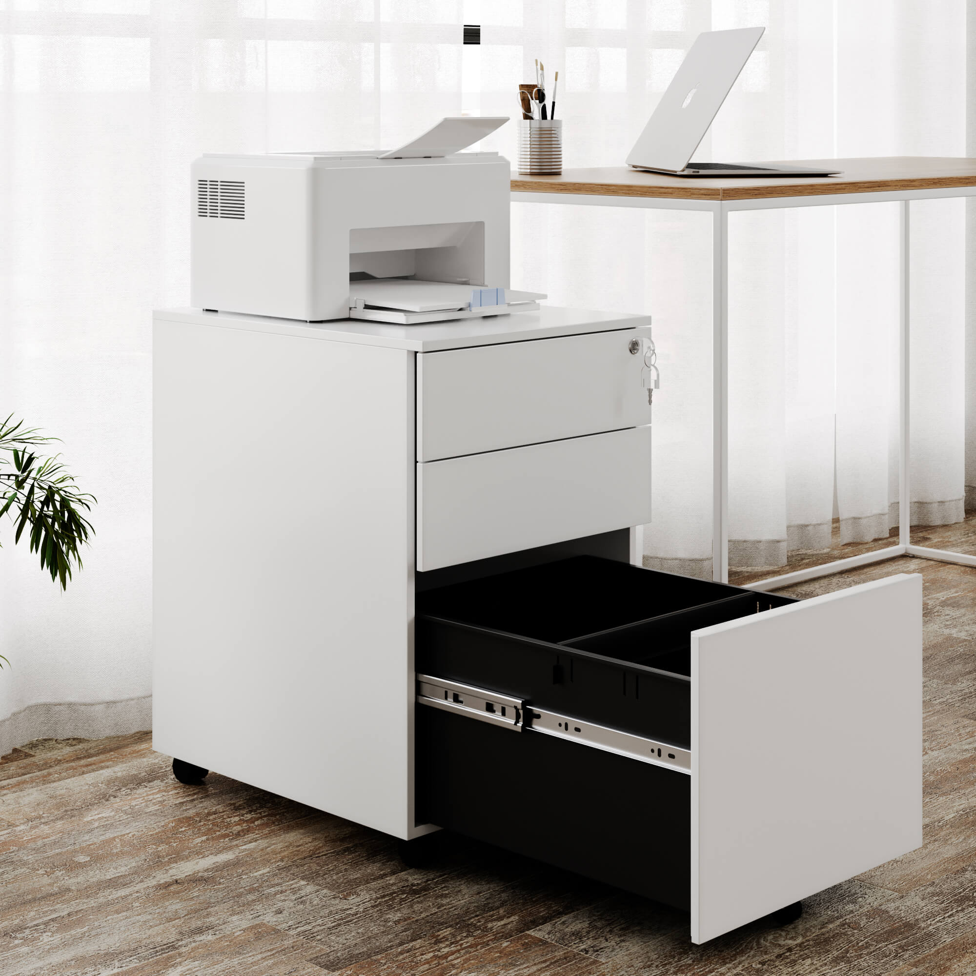 כוננית Metal Dresser לבנה